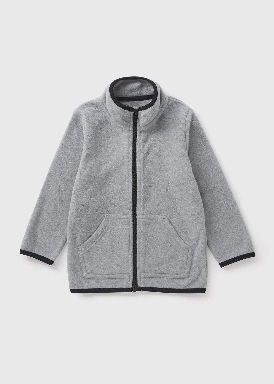 Boys Grey Zip Up Fleece Jacket (1-7yrs)
