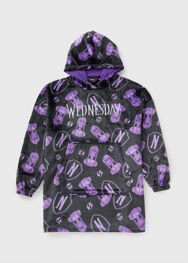 Wednesday Kids Black Snuggle Hoodie (3-13yrs)