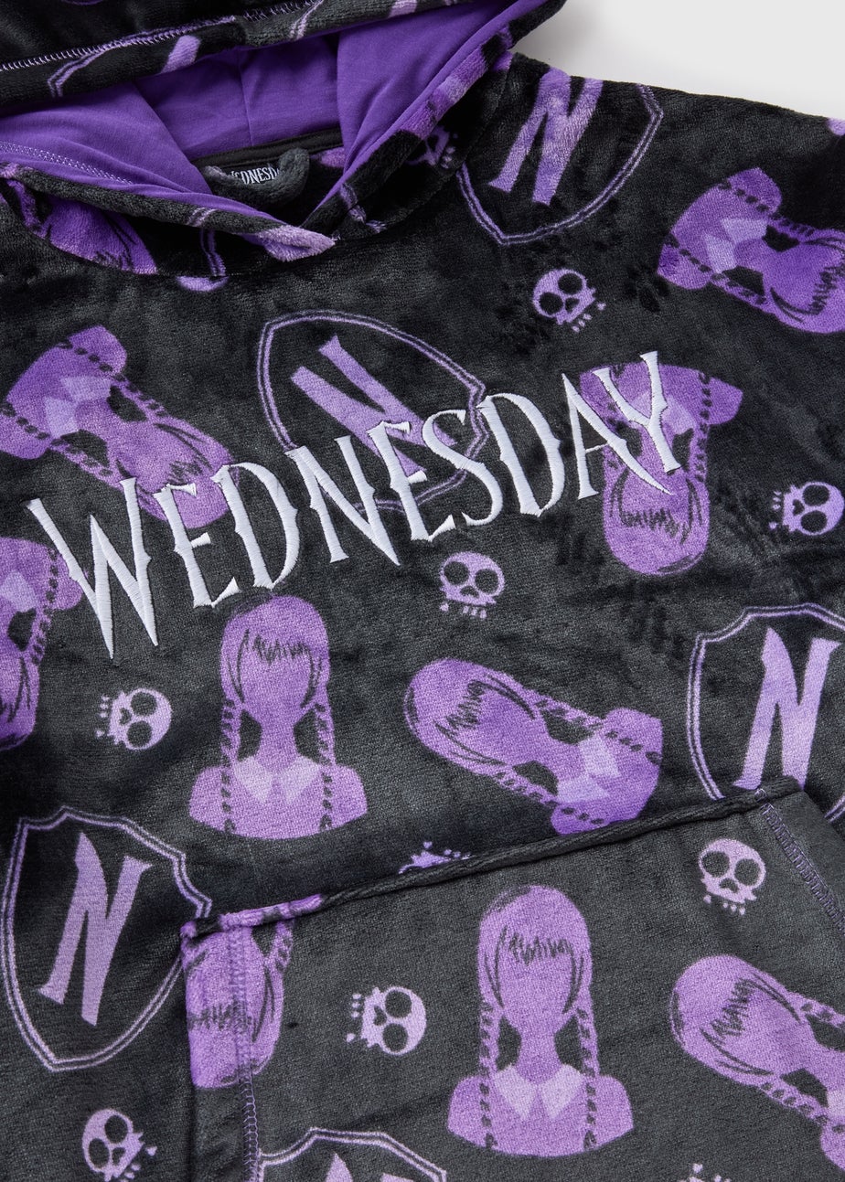 Wednesday Kids Black Snuggle Hoodie (3-13yrs)