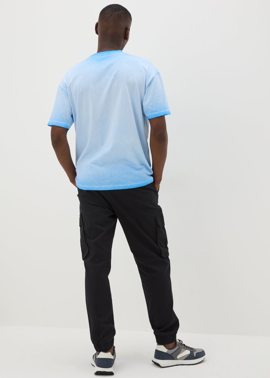 Black Cuffed Cargo Trousers