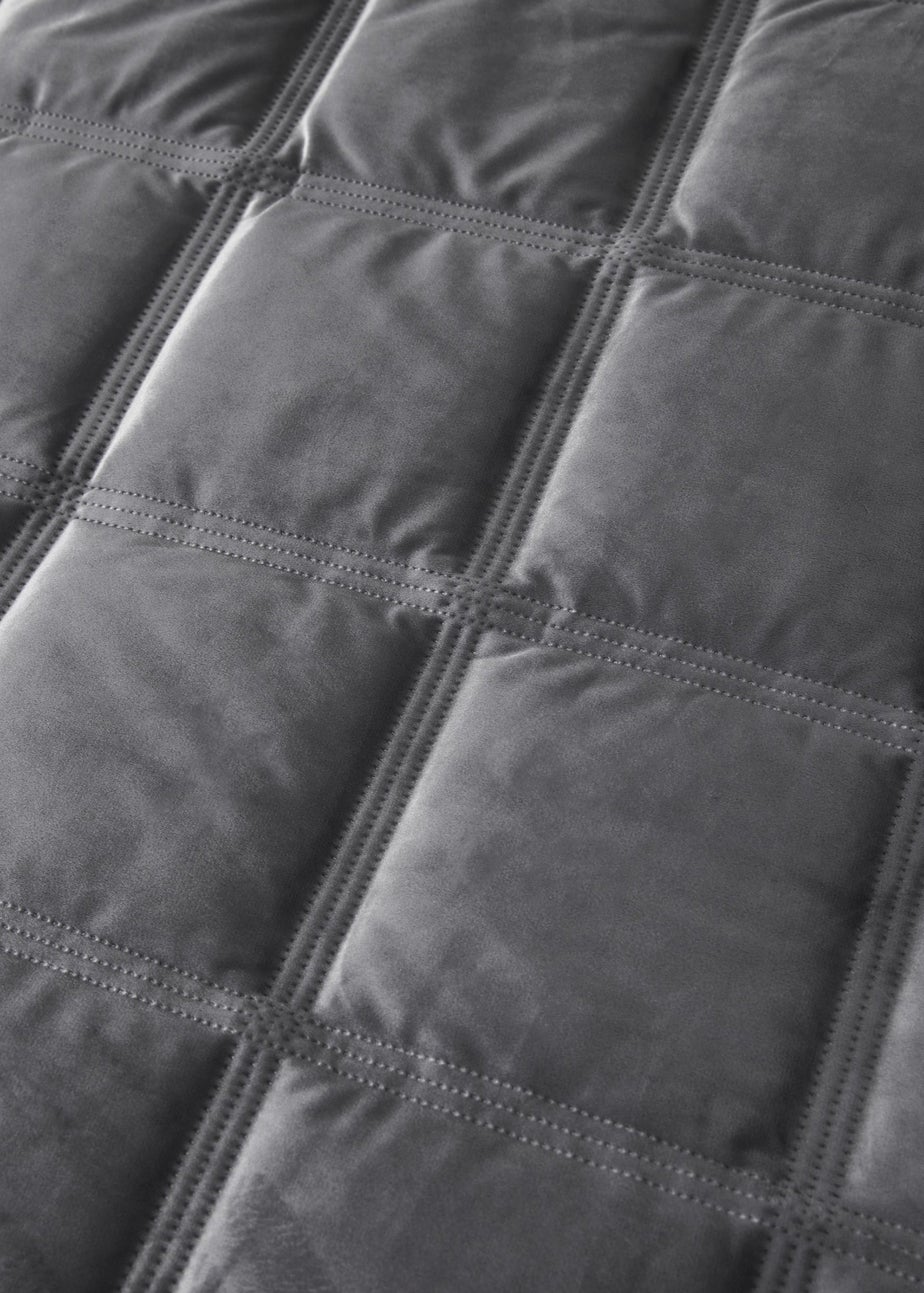 Soiree Slate Brighton Square Velvet Duvet Cover Set