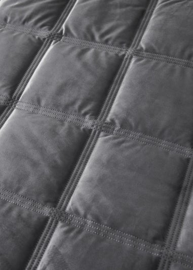 Soiree Slate Brighton Square Velvet Duvet Cover Set