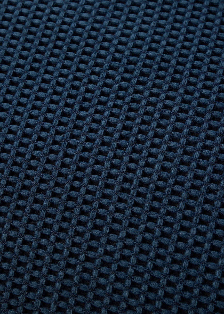 Serene Lindly Waffle Navy Duvet Cover Set