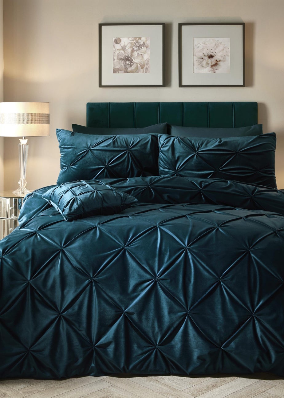 Soiree Mira Velvet Blue Duvet Cover Set