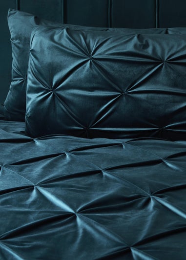 Soiree Mira Velvet Blue Duvet Cover Set