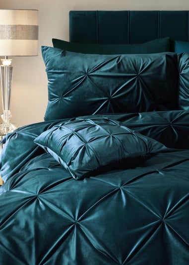 Soiree Mira Velvet Blue Duvet Cover Set