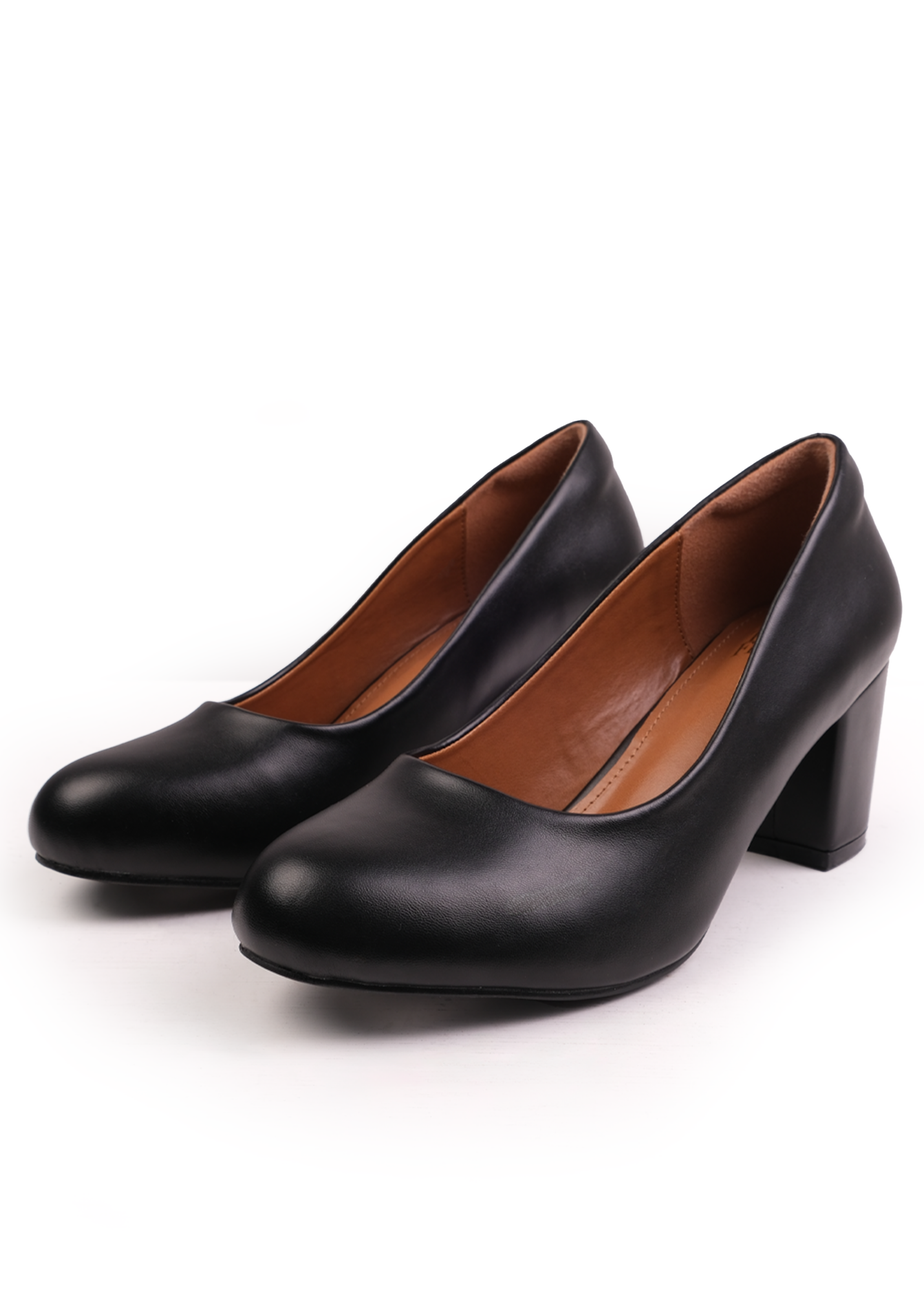 Where's That From Black Melrose Wide Fit PU Court Shoes