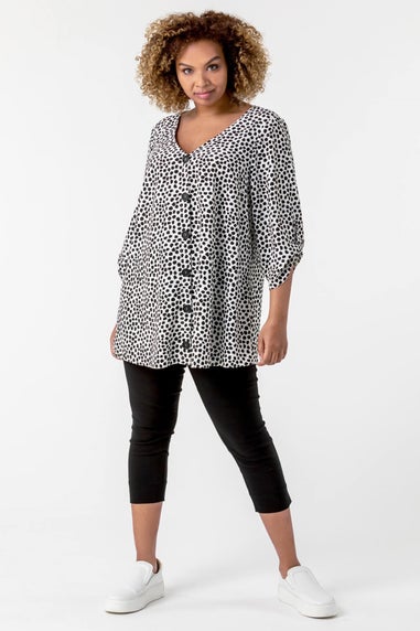 Roman Black Curve Cropped Stretch Trouser