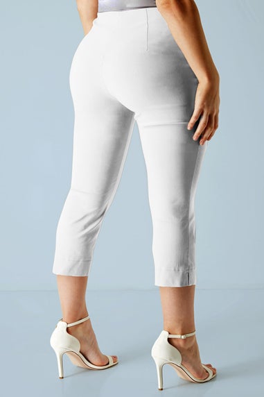 Roman White Curve Cropped Stretch Trouser