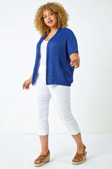 Roman White Curve Cropped Stretch Trouser