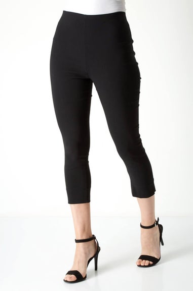 Roman Black Petite Cropped Stretch Trouser