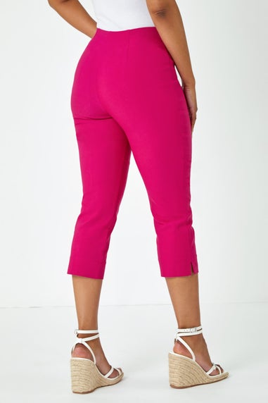 Roman Cerise Petite Cropped Stretch Trouser
