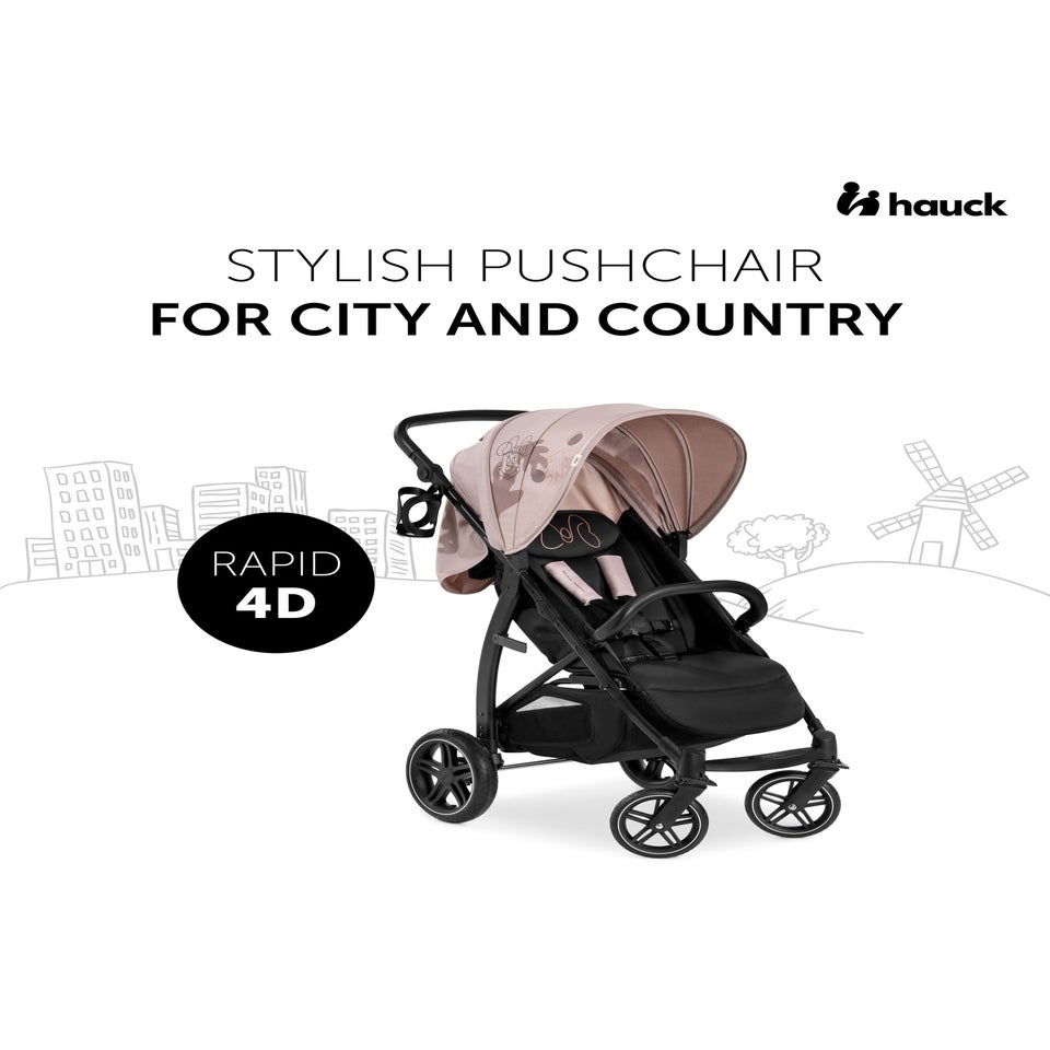 Hauck Minnie Mouse Rose Rapid 4D Pushchair