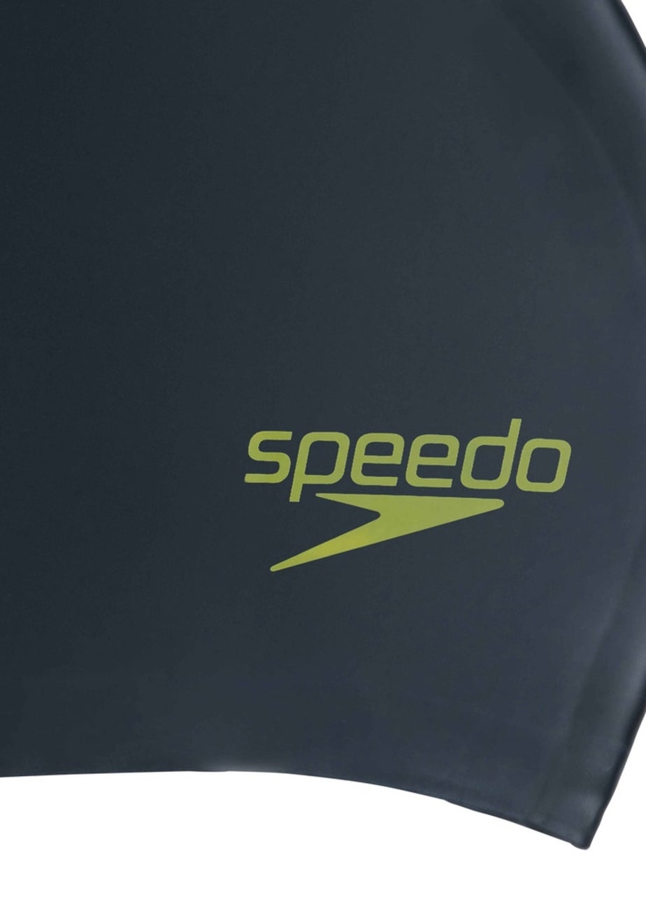 Speedo Kids Black/Green Silicone Swim Cap