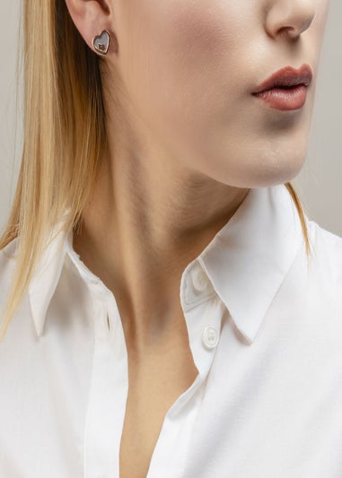 Radley London Silver Sterling Mother of Pearl Heart Shaped Studs