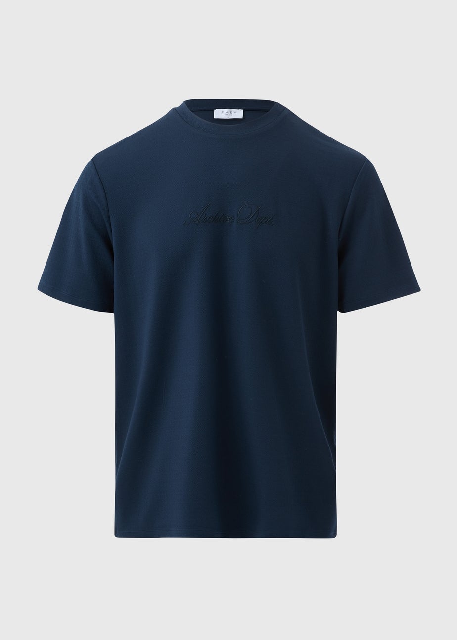 Navy Embroidered T-Shirt