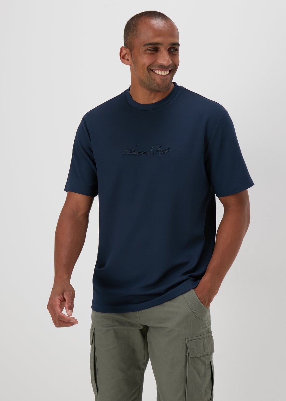 Navy Embroidered T-Shirt