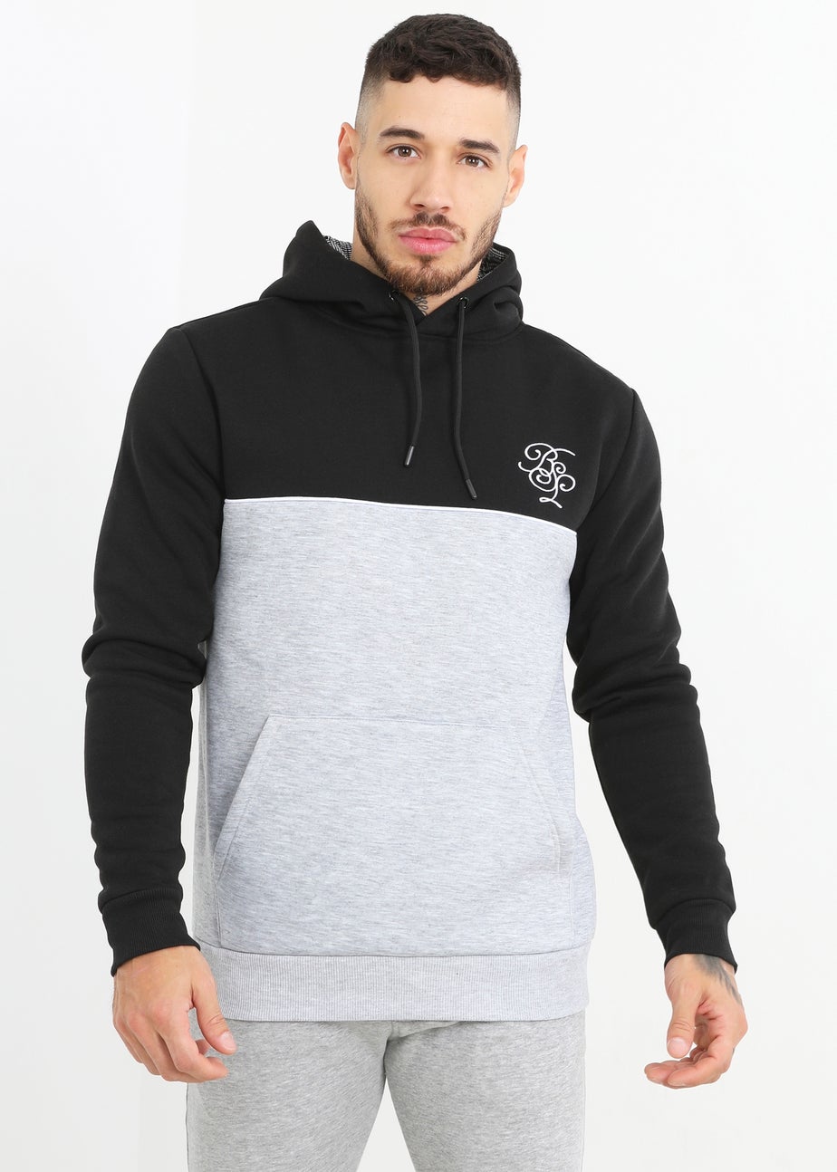 Brave Soul Black Colour Block Overhead Hoodie