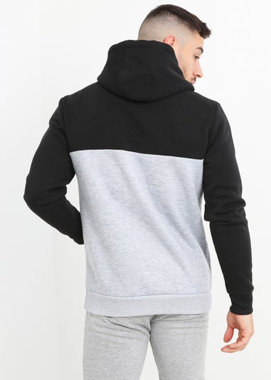 Brave Soul Black Colour Block Overhead Hoodie