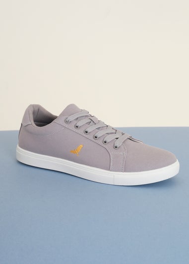 Brave Soul Grey Canvas Lace Up Trainers