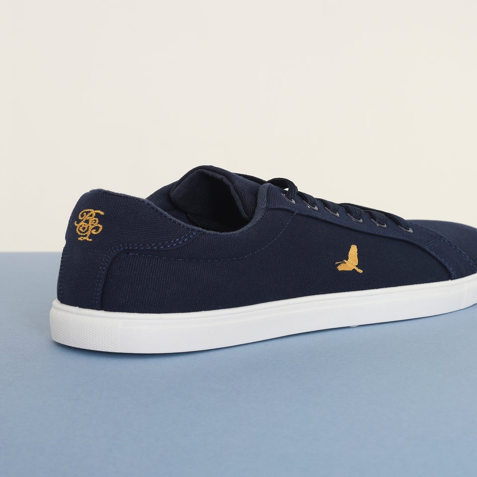 Brave Soul Navy Canvas Lace Up Trainers