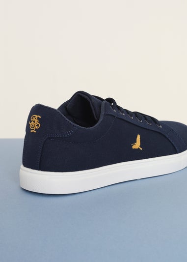 Brave Soul Navy Canvas Lace Up Trainers