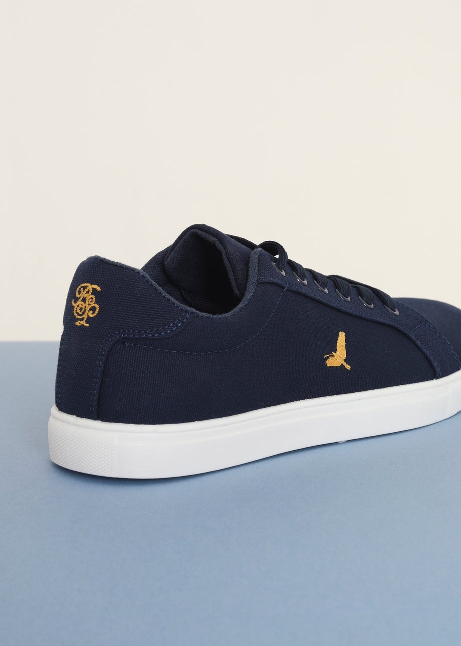 Brave Soul Navy Canvas Lace Up Trainers