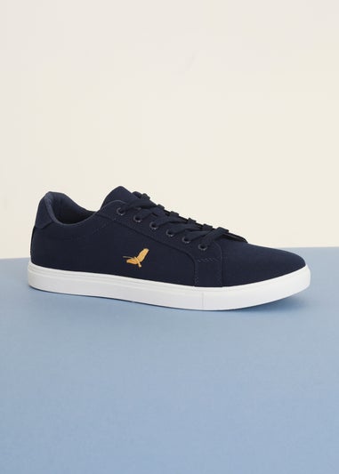 Brave Soul Navy Canvas Lace Up Trainers