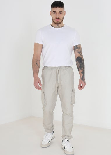 Brave Soul Stone Cargo Trousers