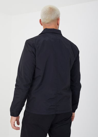 Brave Soul Black Lightweight Stud Fastening Jacket With Collar