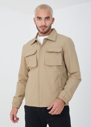 Brave Soul Stone Lightweight Stud Fastening Jacket With Collar