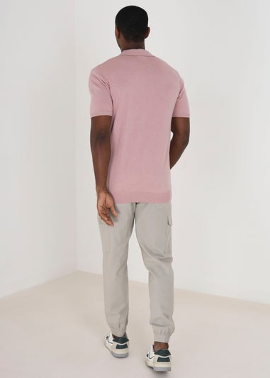 Brave Soul Stone Cotton Linen Blend Cargo Trousers