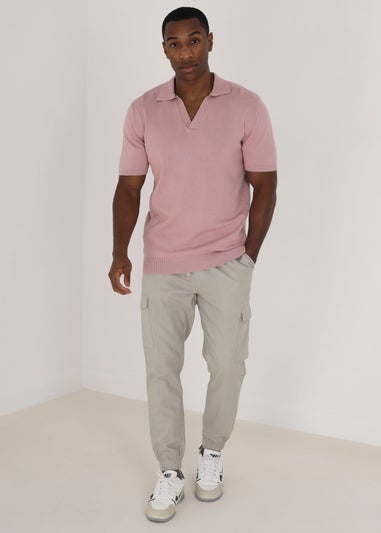 Brave Soul Stone Cotton Linen Blend Cargo Trousers