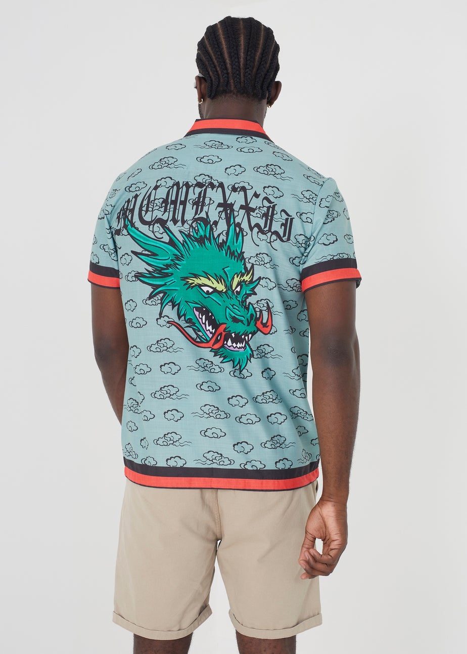 Brave Soul Soft Green Graphic Print Short Sleeve Shirt