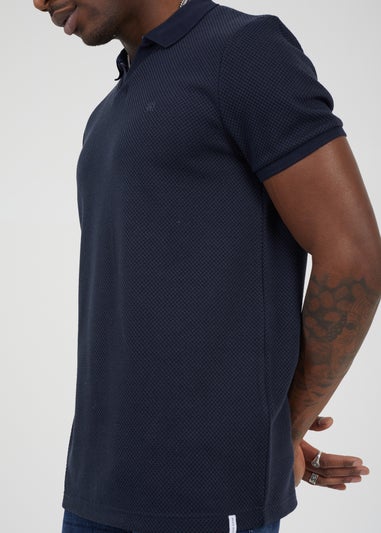 Brave Soul Navy Embroidered Trophy Neck Polo