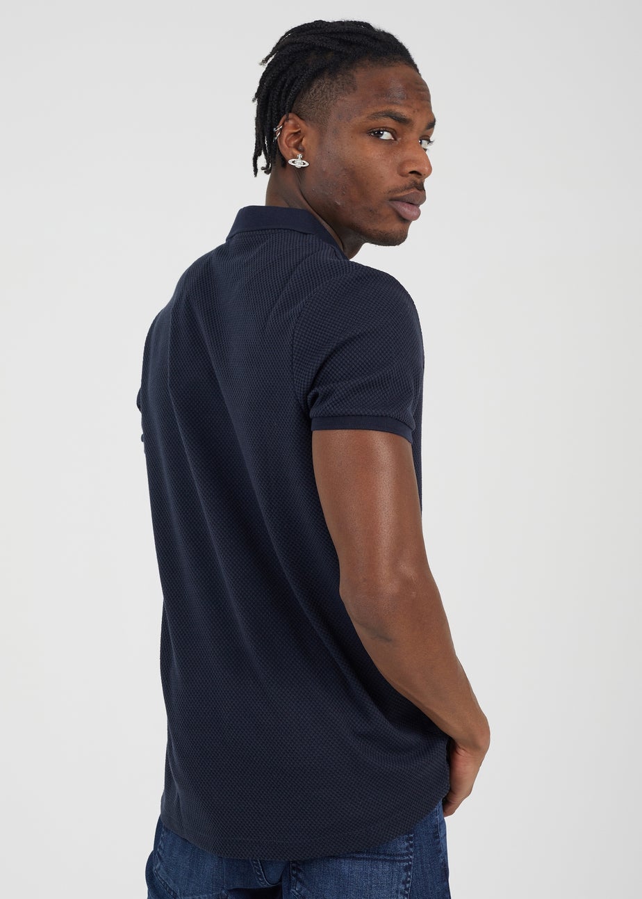 Brave Soul Navy Embroidered Trophy Neck Polo