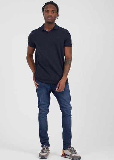 Brave Soul Navy Embroidered Trophy Neck Polo