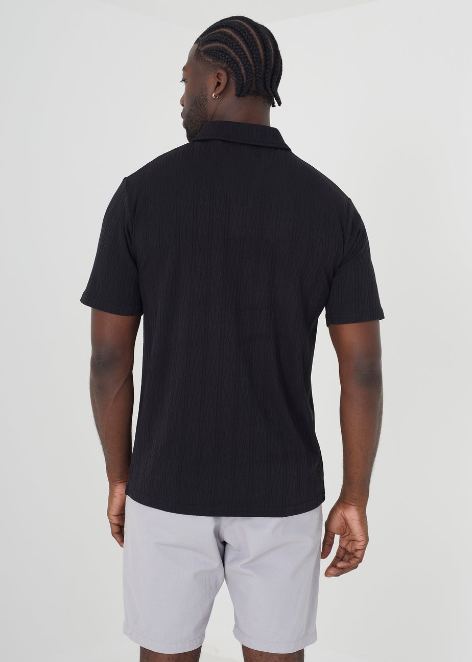 Brave Soul Black Trophy Neck Polo