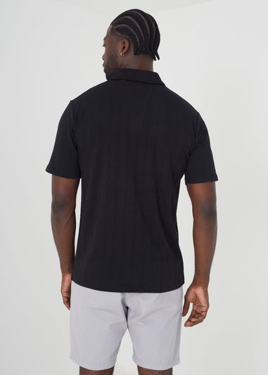 Brave Soul Black Trophy Neck Polo