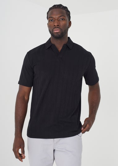 Brave Soul Black Trophy Neck Polo