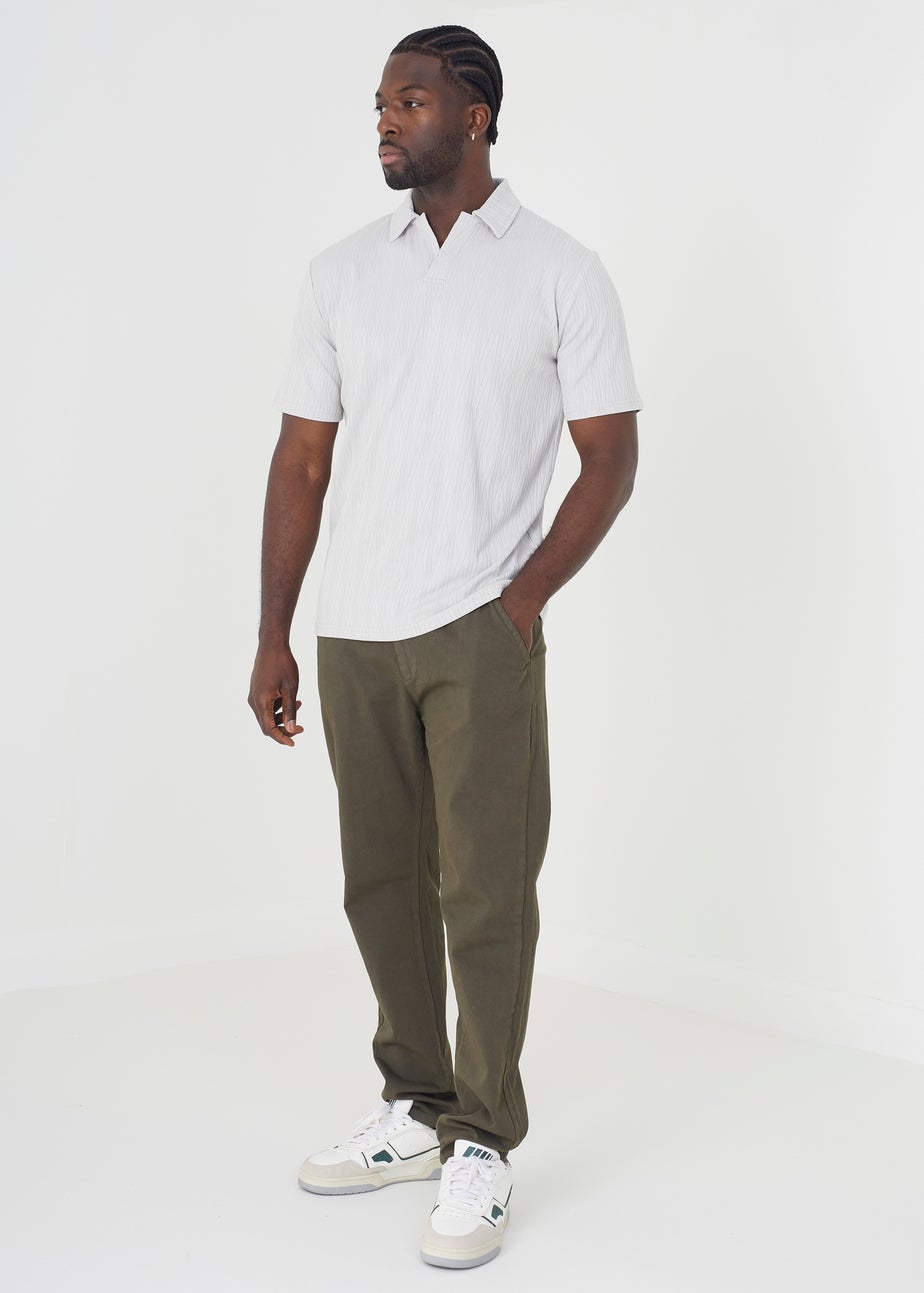 Brave Soul Grey Trophy Neck Polo