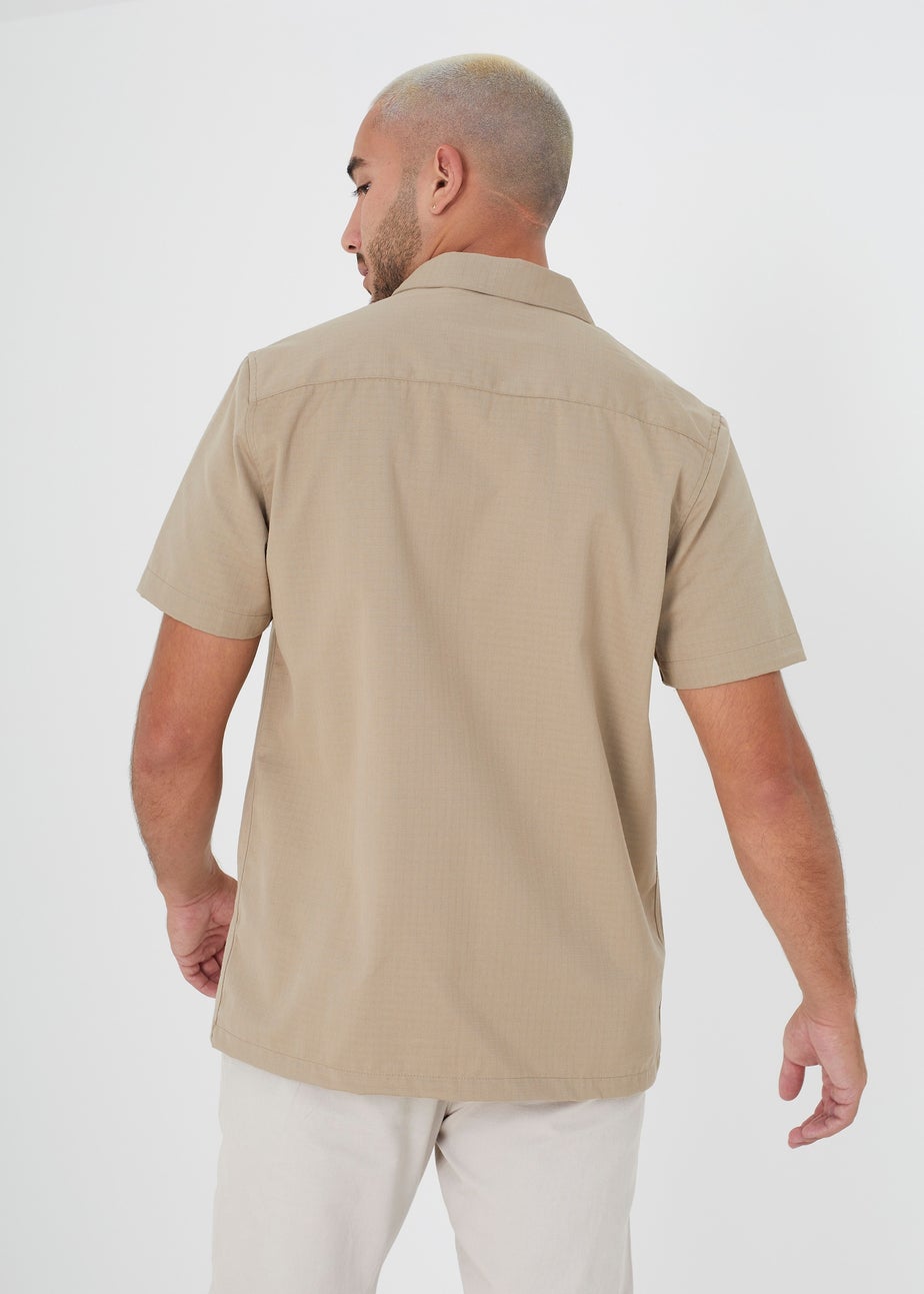 Brave Soul Sand Revere Collar Shirt