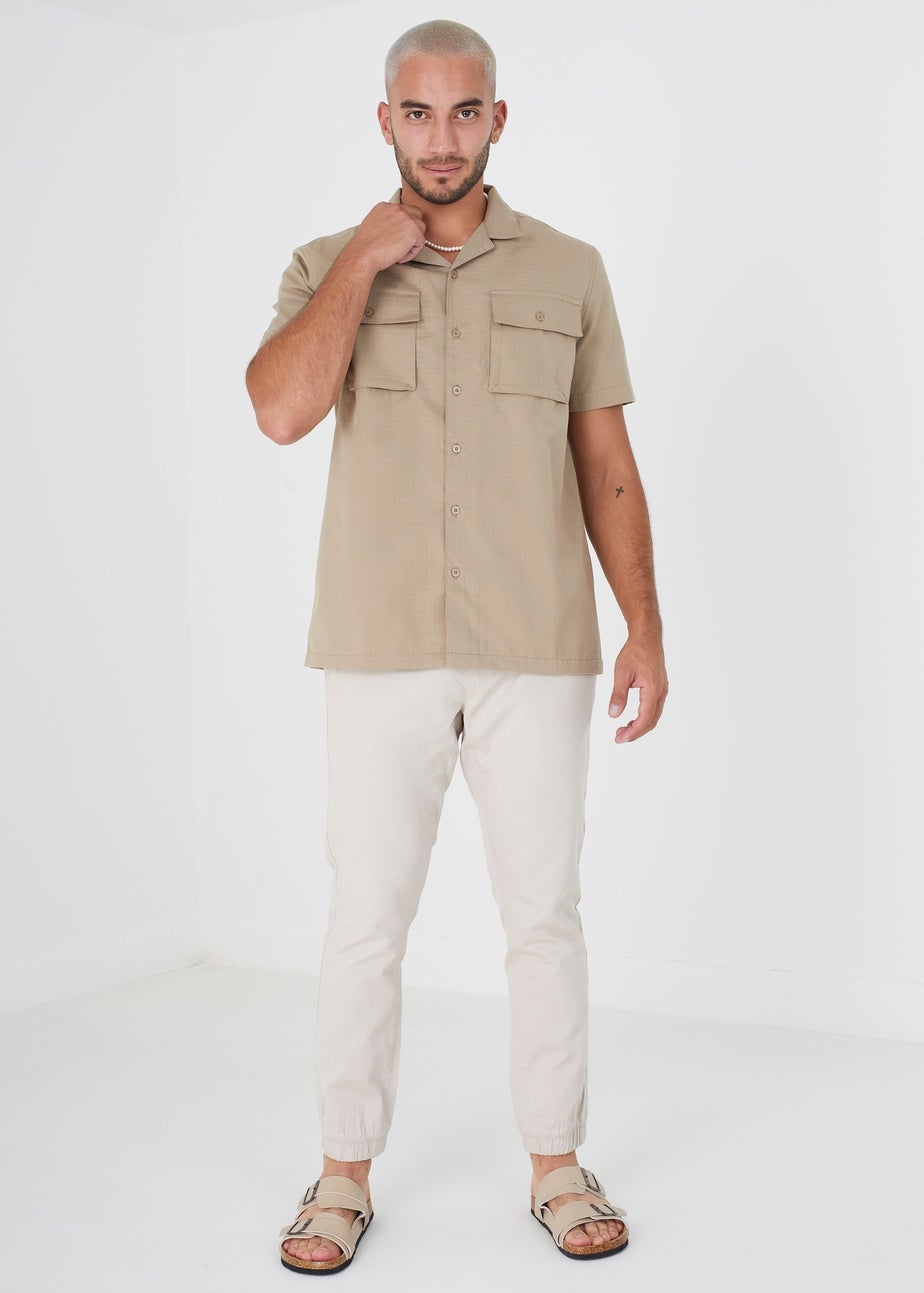 Brave Soul Sand Revere Collar Shirt