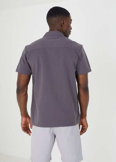 Brave Soul Grey Revere Collar Shirt