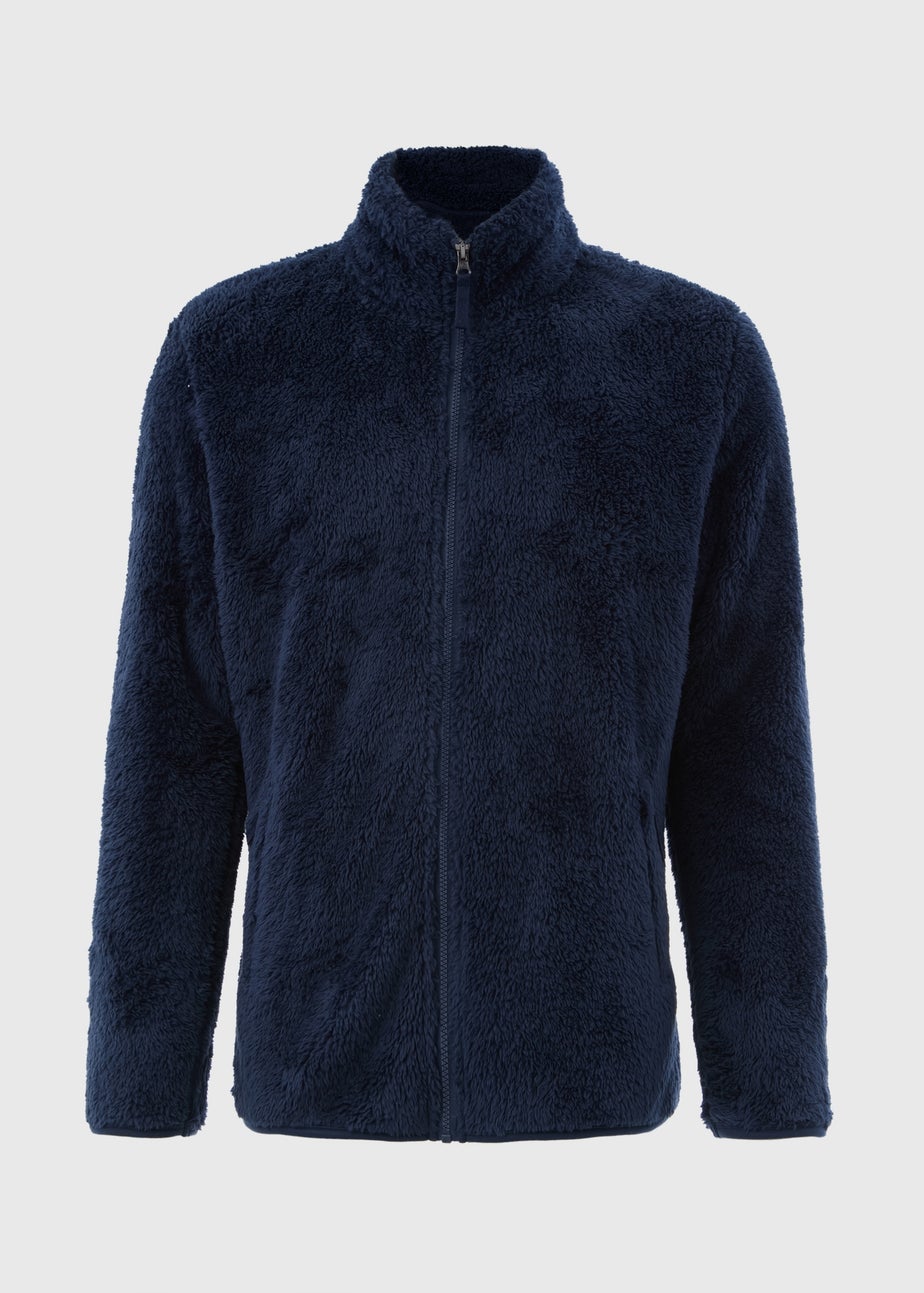 Navy Fleece Zip Up Hoodie