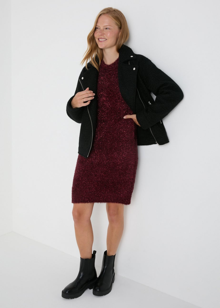 Burgundy Tinsel Knitted Tunic