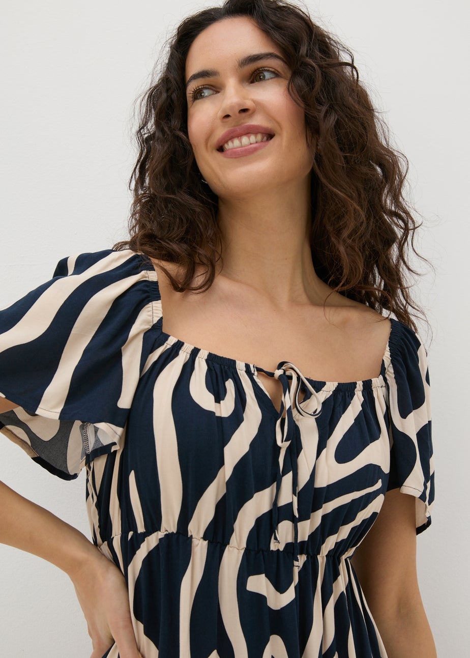 JDY Black Printed Mini Tea Dress