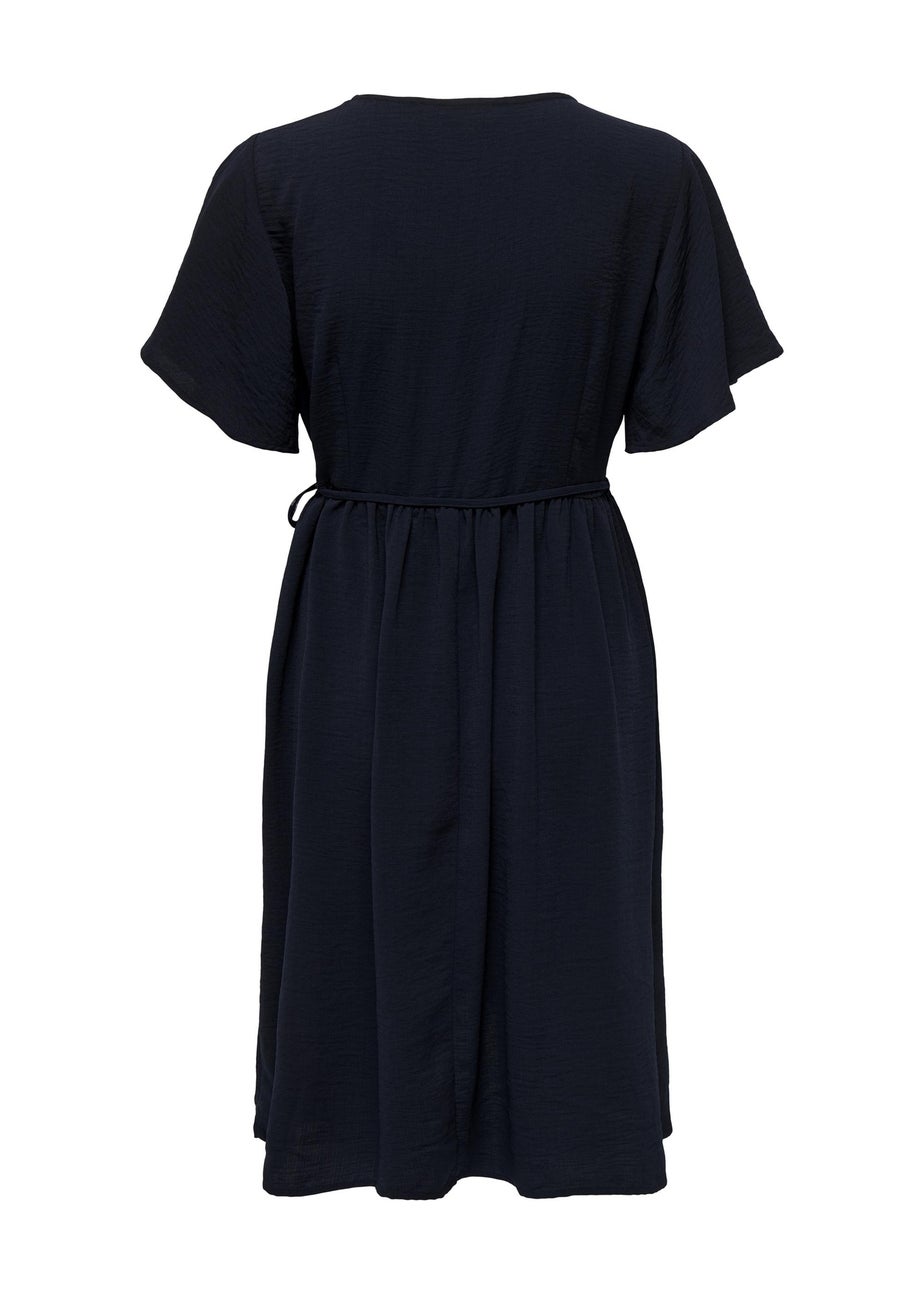 JDY Navy Wrap Midi Dress