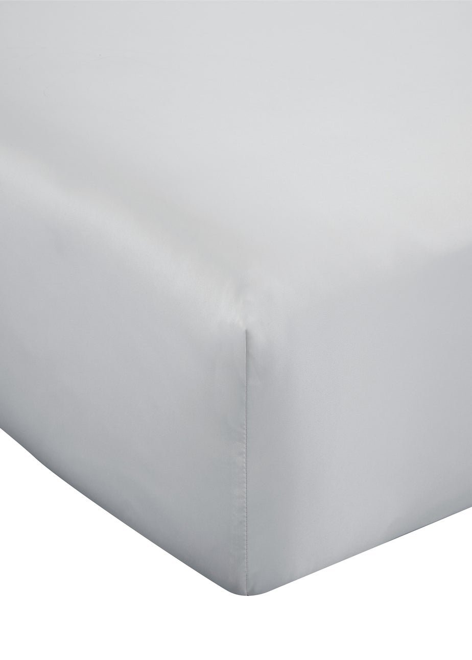 Catherine Lansfield Silky Soft Satin Fitted Sheet Silver