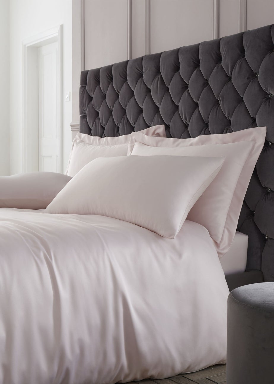 Catherine Lansfield Silky Soft Satin Fitted Sheet Blush